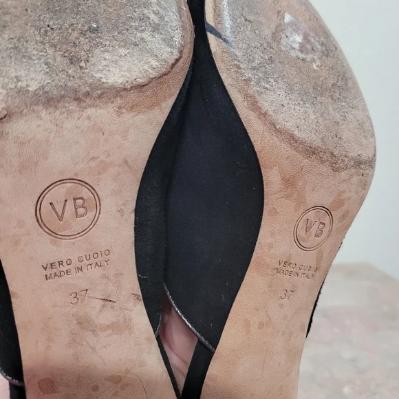 Veronica Beard Pearla Mules Black Suede Leather size 37 / US 7 - Picture 8 of 9